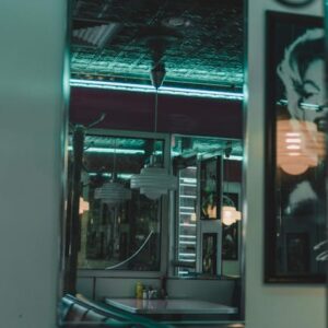 Espejo de Pared 'Estilo Diner' con Marco Envejecido